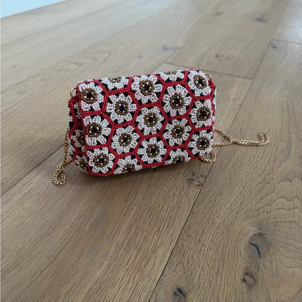 Anthropologie Beaded Floral Crossbody Bag / Clutch - Picture 1 of 13